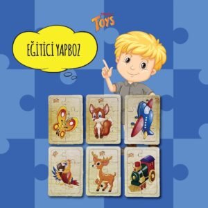 Ahşap Puzzle Ilk Yapbozum 6 Adet 6 Parçalı 18x11cm