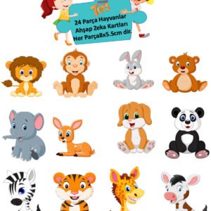 Eğitici Ahşap Hafıza Eşleştirme Oyunu Animal Memory Game