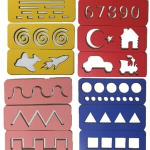 Eğitici Ahşap Çizgi Çalışmaları Sayılar Ve Şekiller Montessori El Kası Geliştirme