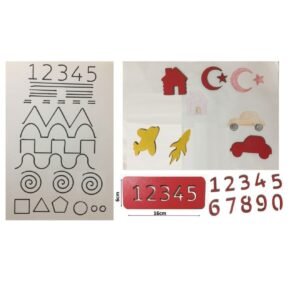 Alternative view of Eğitici Ahşap Çizgi Çalışmaları Sayılar Ve Şekiller Montessori El Kası Geliştirme