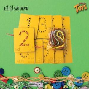Eğitici Ahşap Sayılar Ip Geçirme Montessori El Kası Geliştirme
