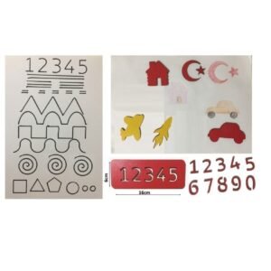 Alternative view of Eğitici Ahşap Çizgi Çalışmaları Ve Sayılar Ip Geçirme Montessori El Kası Geliştirme