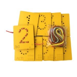 Alternative view of Eğitici Ahşap Sayılar ve Şekiller Ip Geçirme  El Kası Geliştirme