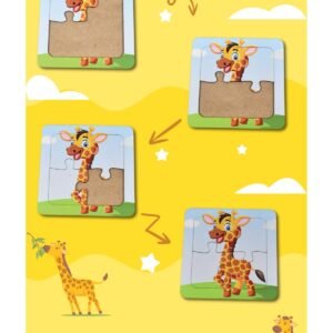 Ahşap Puzzle Ilk Yapbozum 1 Adet 4 Parçalı 14x14cm